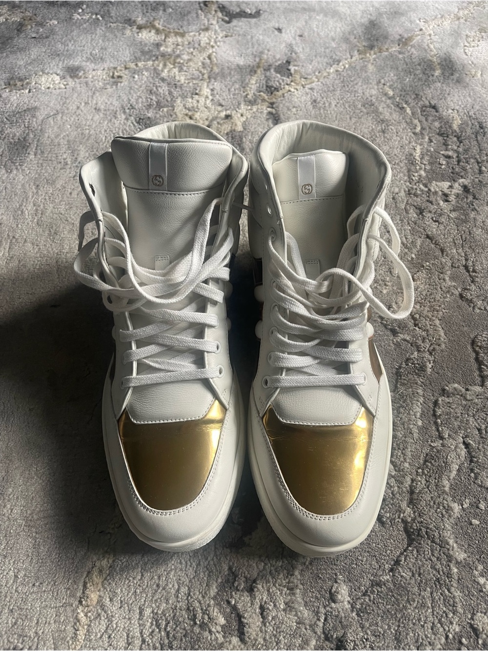 Gucci High-Top Sneakers with Gold Accent - Men’s